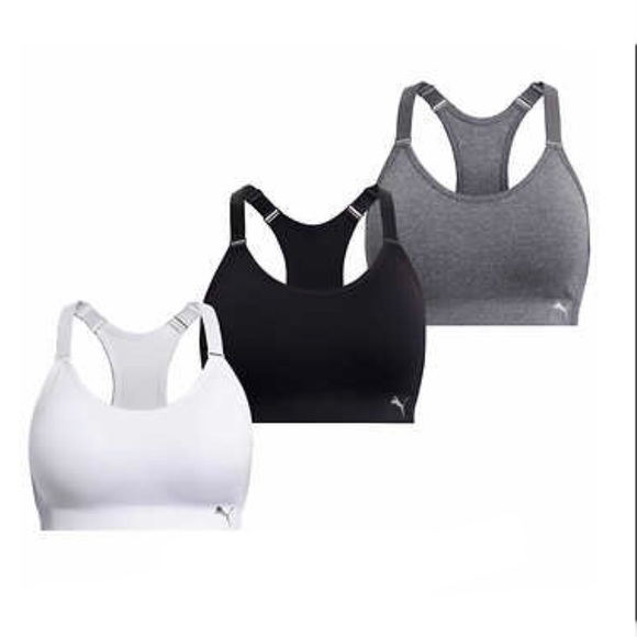 Puma Ladies Sports Bra, 3 pack (Black pack) - Picture 8 of 10